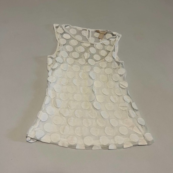 Banana Republic White polka dot sleeveless blouse top XSP - Picture 1 of 7